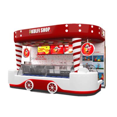 China Strong Fantastic Ice Cream Booth Design Wooden Fast Food Kiosk for sale