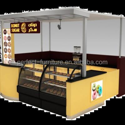 China Counter Fort Modern Bakery Kiosk Donut Mall Display Sugar Fast Food Booth for sale