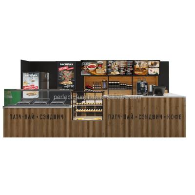 China Strong Wooden Mall Coffee Kiosk Bread Display Counter for sale