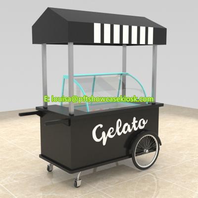 China Modern Street Food Trailer Mobile Hand Push Food Vending Cart for sale