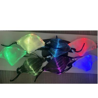 China Festival Fashion Party Led Fiber Optic Rechargeable Mask Fashion Glowing In The Dark for sale