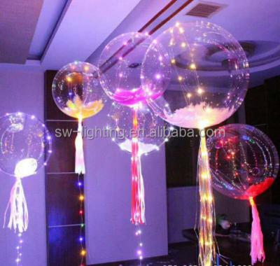 China Other New Design Decoration 18 Inch Transparent Led Bobo Balloon For Christmas And Wedding for sale