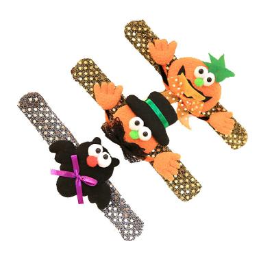 China Wholesale Flashing Light Cartoon LED Slap Band Bracelet Wristband For Kids Halloween Trick Of The Treat for sale