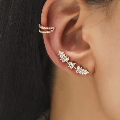 China Bohemian Trendy Vintage No Perforation Crystal Rhinestone Ear Cuff Earrings For Women Wrap Stud Earrings Girl's Ear Cuff Jewelry Bijoux for sale