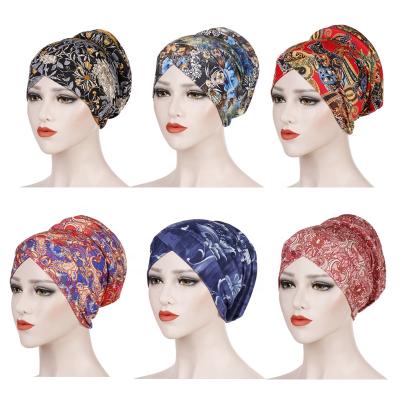 China Latest Style African Ankara Pattern Headwrap Eco-Friendly Hat For Women Cotton Print Pre-tie Knot Turban Hat For Girls for sale