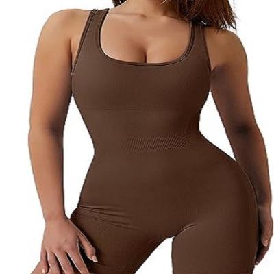 China Antibacterial Square Backless One-Piece Neck Exercise Abdominal Overalls for sale