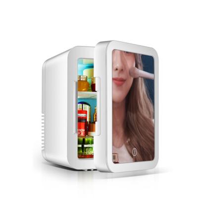 China THERMOELECTRIC 4L Skin Care Fridge Mirror Door With LED Light Mini Fridge Mirror LED Cosmetic Beauty Fridge for sale