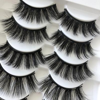 China 2020 New Style Long Eyelashes and Natural Magnetic Eyeliner Kits 5 Pairs Magnetic Faux Mink Lashes Eyelashes for sale