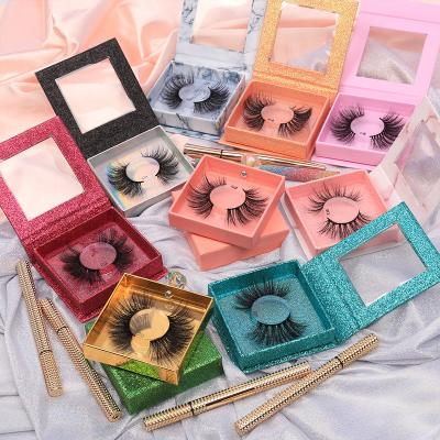 China Thick Mink Lashes 3D Mink Eyelashes 25mm Mink Custom Eyelashes With Lashbox for sale