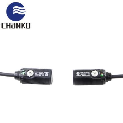 China Detecting Object CHANKO CPA-TR20MP3-A M18 Cylindrical Through Beam NPN NO+NC Reflection 20m Detection Distance With Connector Photoelectric Sensor for sale