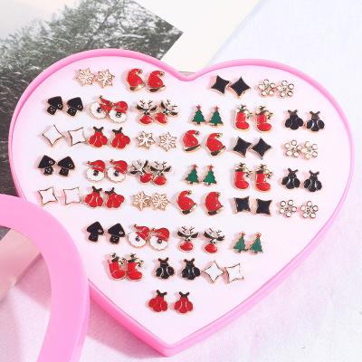 China 2021 Fashion Factory Offered Hotsale Women Rose Gold Plated Stud Christmas Earring Set for sale