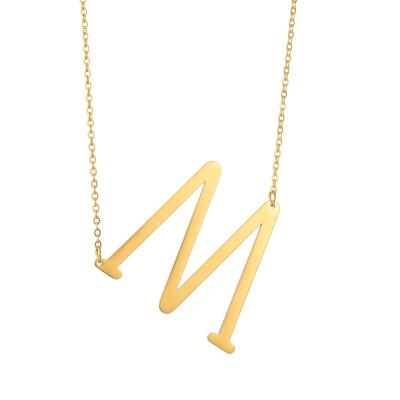 China CLASSIC new fashion hotselling 2021 designer designed 26 letters stainless steel pendant necklace gold plated for sale