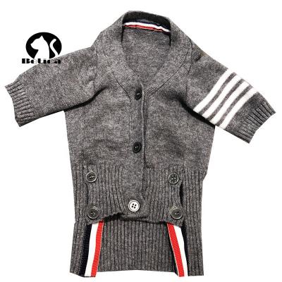 China Sustainable Pets Sweater Dog Clothes Spring Autumn Teddy Cardigan Popular Logo for sale