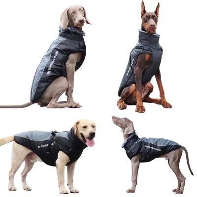 China New Large Sports Autumn And Winter Dog Clothes Warm Reflective Dog Clothes Padded Dog Coat Pet Coat for sale