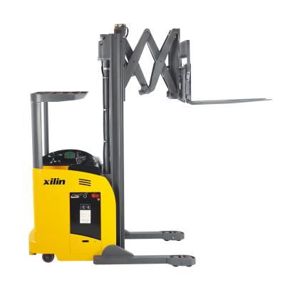 China Hotels Xilin Capacity 1000kgs 2200lbs max.lift height 6.5m with electric double scissor fork reach truck for sale