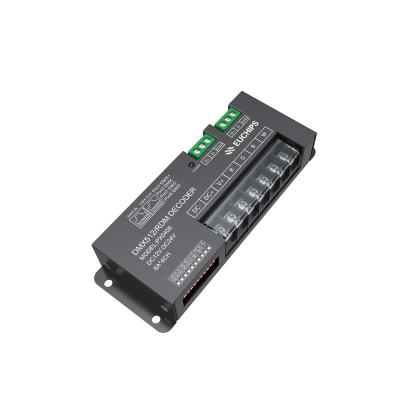 China Flicker Free Metal Durable Using Meets DMX512 12-24VDC Constant Voltage Black Shell Decoder for sale