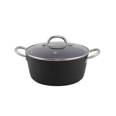 China 20Cm Sustainable 24Cm Forged Casserole With Glass Lid Non Stick Casserole Pot for sale