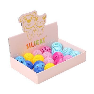 China Factory Price Viable Pet Cat Toys Set Interactive Cat Plastic Hollow Ball Toy Cat 18 Packs for sale