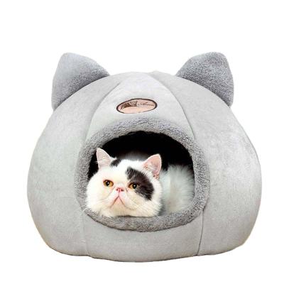 China Wholesale Semi-enclosed Collapsible Sleeping Bed Cat House Travel Comfortable Pet Kittens Cave Tent House M L XL for sale