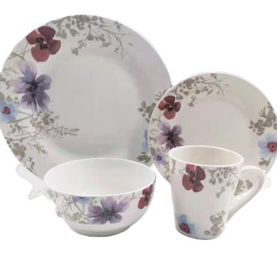 China Viable China factory wholesale design retro glazed ceramic ceramic dinnerware set for restaurant hotel breakfast for sale