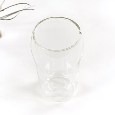 China Sustainable High Borosilicate 270ml Double Wall Coffee Mug Heat Resistant Glass Reusable Mug for sale