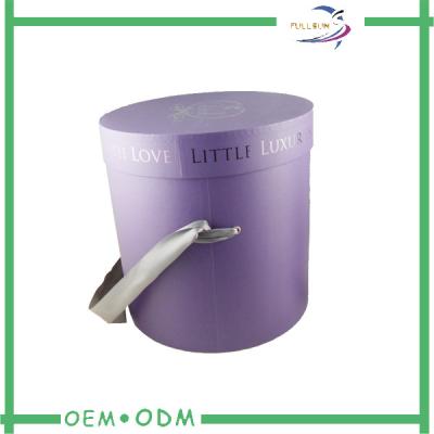 China Customized Purple Round Cardboard Tube Box For Flower Packing for sale