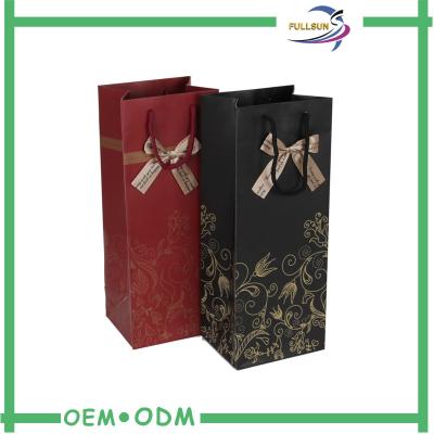 China Wine Bottle Paper Shopping Bags PMS , CMYK  Color ODM \ OEM for sale