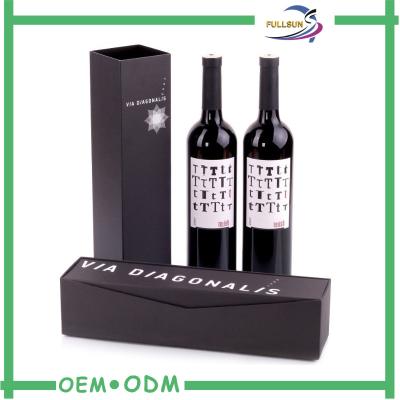 China Custom Fancy Printed Wine Gift Boxes , Single wine bottle gift box for sale