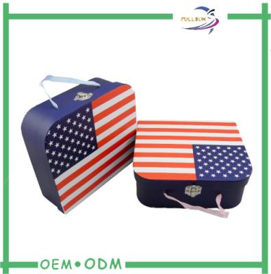 China Metal Handle and Lock Perfume Gift Box With National Flag for sale