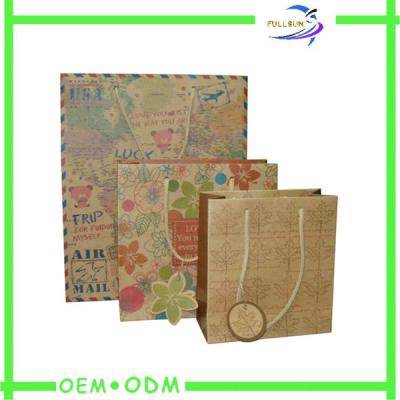 China Kraft Paper Brown Paper Shopping Bags With Handles Printing and String for sale