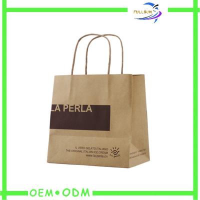 China Fashionable  Paper Shopping Bags , Recycled Brown Kraft Gift Paper Bag for sale