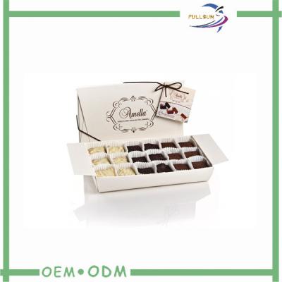 China Save Space White Foldable Paper Box For Chocolate Packaging for sale