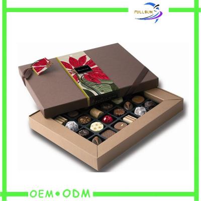 China Fancy Paper Empty Chocolate Gift Boxes For Food , Chocolate Gift Packages with Divider for sale