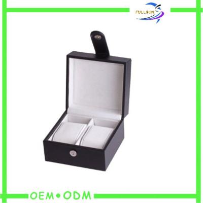 China Small Mens Watch Gift Boxes Packaging With Leather Handles for sale