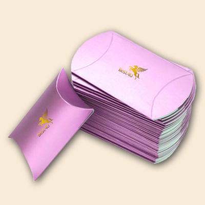 China Custom Recyclable Your Own Small Personalized Purple Pillow Package Box Kraft Paper Hair Pillow Gift Packaging Box for sale