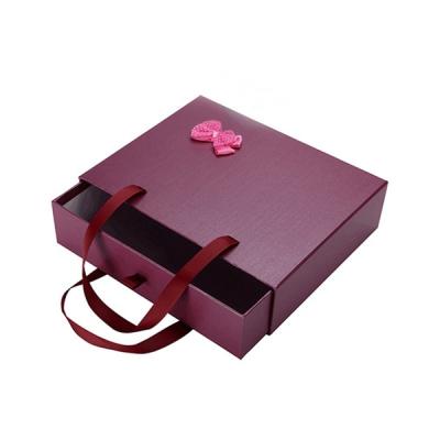 China B1239 Recyclable Wholesale Cardboard Custom High Quality Saree Box With Bow Tie for sale