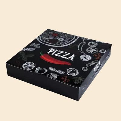 China Shenzhen Eco Friendly Recyclable Wholesale Square Custom Corrugated 12 Inch Black Pizza Paper Packaging Box With Logo for sale