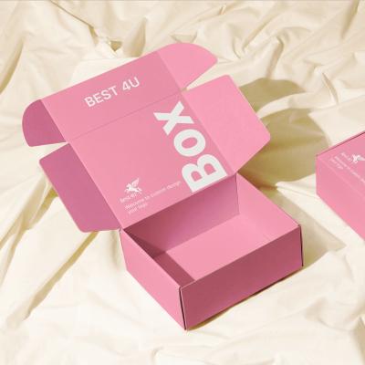 China Large Cardboard Shipping Package Pink Corrugated Mailer Box Recyclable Custom Printed Mailer Box for sale