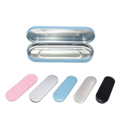 China T0103 All Long Eyelash Curler Box Custom Lash Tweezers Packaging Metal Pencil Case Tin Can Box With Hinged Lid for sale