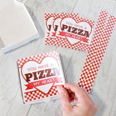 China Waterproof Food Delivery Sticker Compostable Pizza Box Label for sale