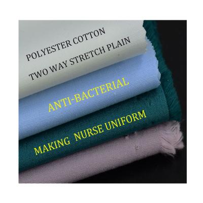 China Waterproof Wholesale Cotton Polyester Three Way Clothing Stretch Spandex Antibacterial Resistant Finish Medical Fabric for sale