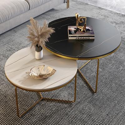 China Living Room Adjustable Home Furniture Modern Stainless Steel Gold Plating (Others) Coffee Table Legs Marble Top Coffee Table for sale