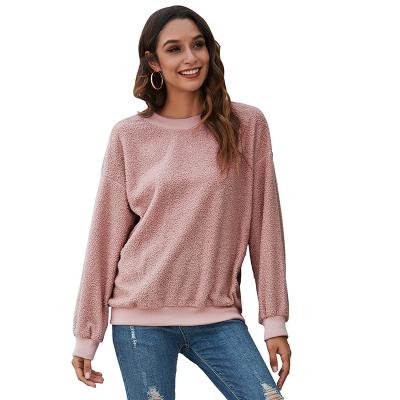 China 10706-SC105 Pure plush women's custom loose o neck latest color sweater sehe breathable fashion for sale