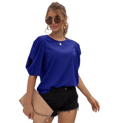 China 10706-SC32 breathable custom causal pure color o neck puff sleeve T-shirt women sehe fashion for sale