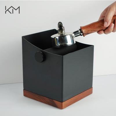 China Durable Coffee Blow Box Wooden Base Painting Black Stainless Steel Coffee Blow Box For Cafe Mechanic for sale