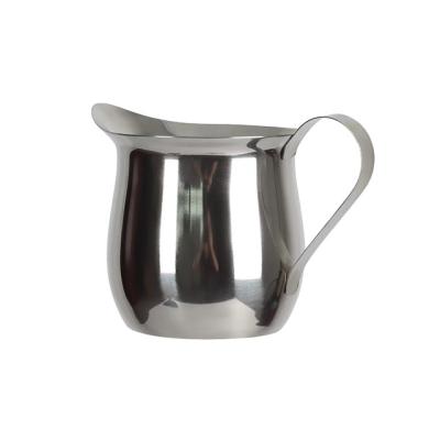 China Sustainable Stainless Steel Metal Pull Cup Bartender Frother Pitcher Latte Coffee Frothing Milk Jug for sale