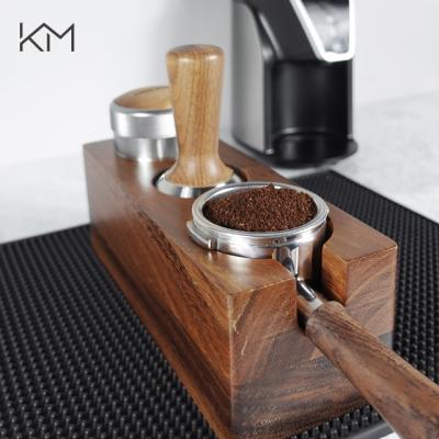 China Home Kitchen 3-IN-1 58mm Portafilter Stand Holder Viable Dispenser for Espresso Latte Coffee Nut Coffee Tamper Mat Holder for sale