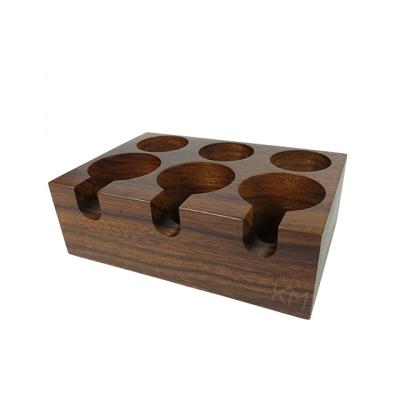 China Workable Walnut Espresso Tool Holder Portafilter Holder Espresso Tamper Holder Tamper Holder for sale