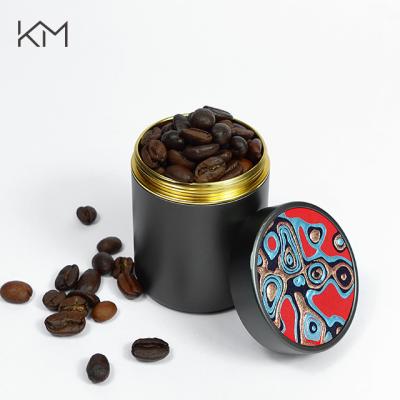 China Sustainable Aluminum Alloy Storage Jars Kitchen Jars With Metal Lids Tea Coffee Bean Jar With Screw Top Airtight Lid for sale