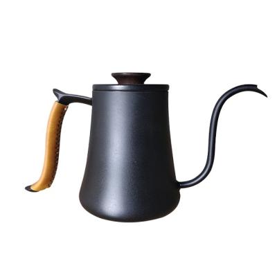 China WITH LID China Manufacturer High Quality Hot Sale 350ML Black Hand Drip Coffee Kettle With Goosseneck for sale